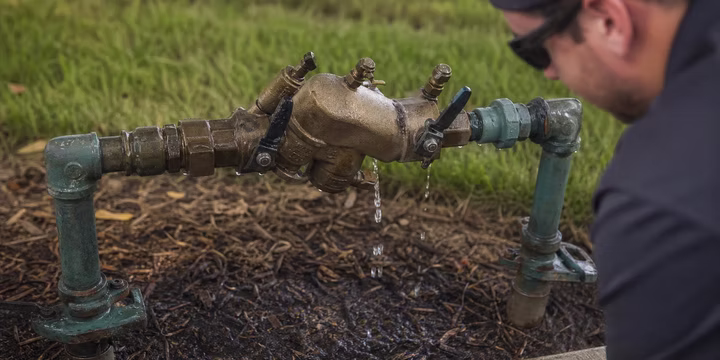 how to detect and repair a leaking irrigation backflow assembly