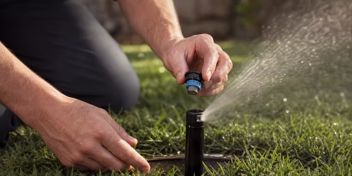 flush and install sprinkler nozzle
