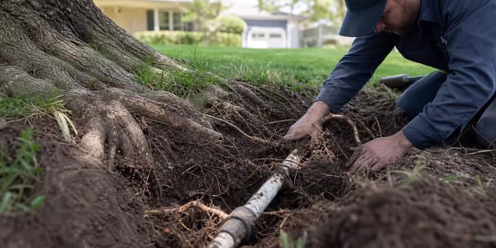 how tree roots cause sprinkler line breaks