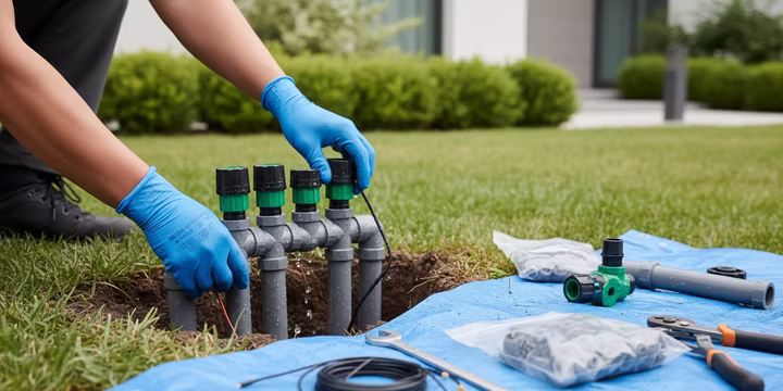 replacing sprinkler valve manifold