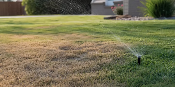 why is my sprinkler leaving dry spots on lawn